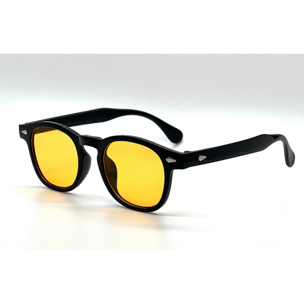 Kids Sunglasses Black Frame Yellow Tinted Lenses UV400 Protection‎ Round Shape
